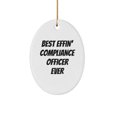 Best Effin' Compliance Officer Ever Oval Ornament Gifts from Friends to Compliance Officer - Image 1